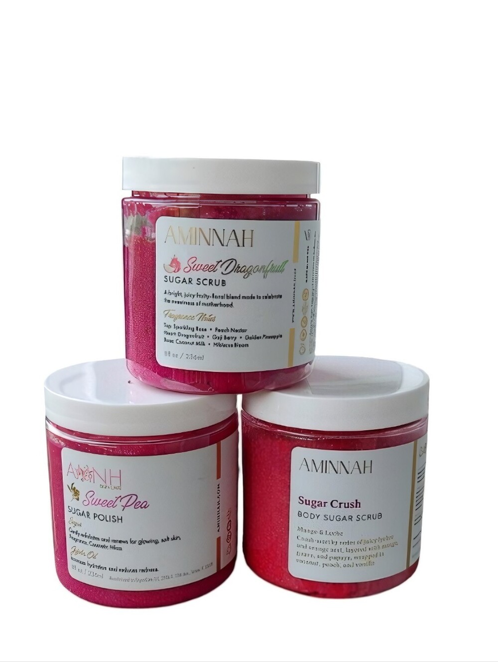 AMINNAH Pink Sugar Scrub Trio